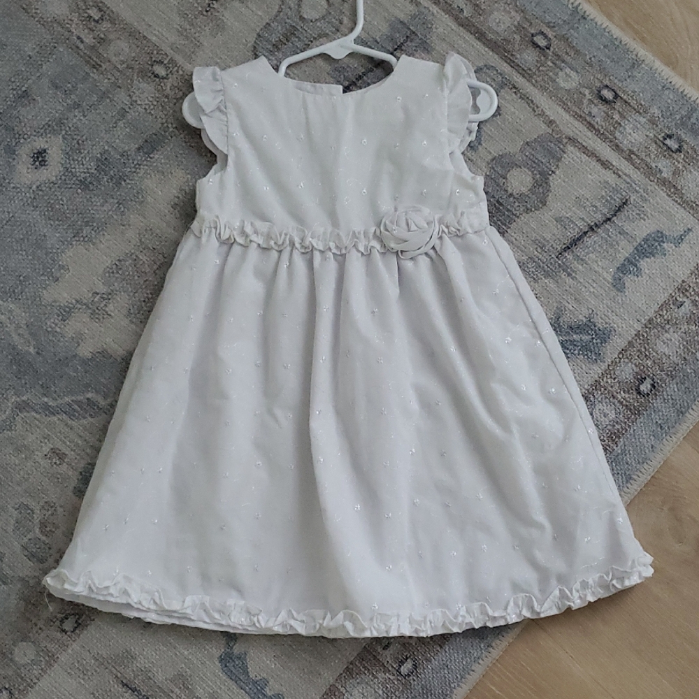 Penelope Mack Toddler Girls White Ruffle Flower Dress Sz3T